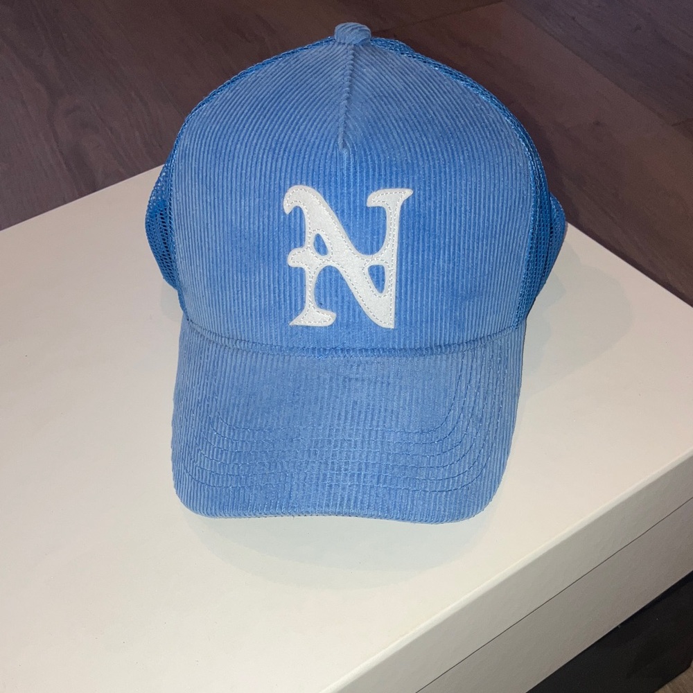 Men's Nahmias Blue Cap with White Lettering